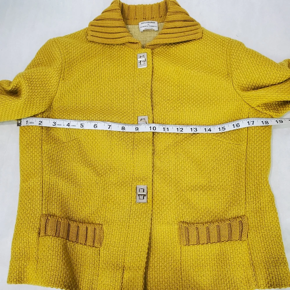 Philosophy Di Alberta Ferretti Vintage Wool Retro Mod Mustard Jacket Skirt Suit - Picture 11 of 16